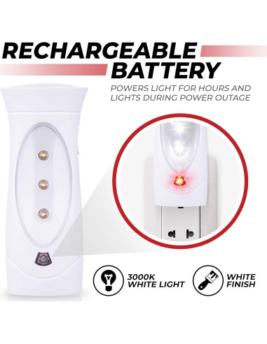 Luces de Emergencia LED Amerelle 3 Piezas Batería Recargable