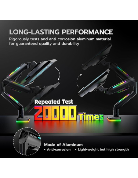 Brazo de Monitor ARES WING GDT1003LBKV1 Ajustable RGB 17-49"