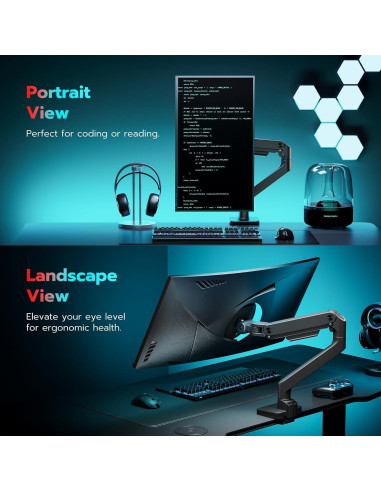 Brazo de Monitor ARES WING para Pantallas de 17 a 49" Negro