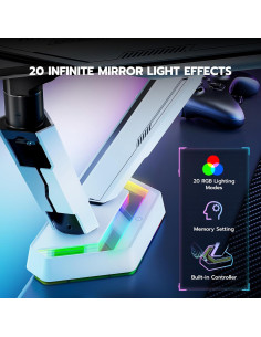 Brazo Doble para Monitor ARES WING Blanco 17-38" 15.9 kg 2