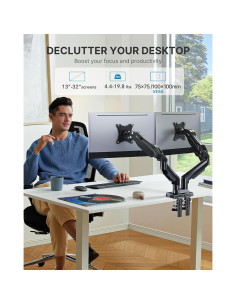 Soporte Doble Monitor HUANUO HNDS6 Ajustable 13-32" 2-9 kg 2