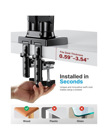 Soporte Doble Monitor HUANUO HNDS6 Ajustable 13-32" 2-9 kg