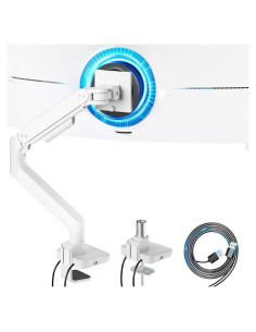 Soporte de Monitor ARES WING USB Ajustable 17-49" Blanco