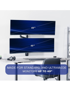 Soporte de Pared Doble Neumático VIVO para Monitores Ultrawide 2