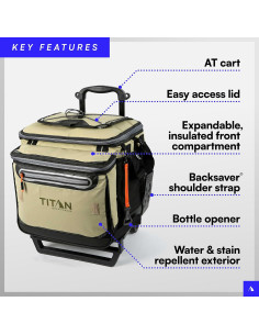 Enfriador Rodante Titan Deep Freeze 60 Latas Musgo 2