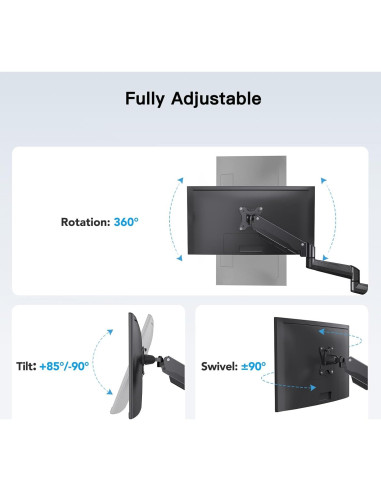 Soporte Triple para Monitores HUANUO HNTS3B hasta 32" (81.28 cm) Negro