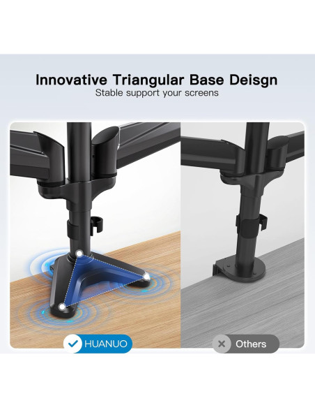 Soporte Triple para Monitores HUANUO HNTS3B hasta 32" (81.28 cm) Negro