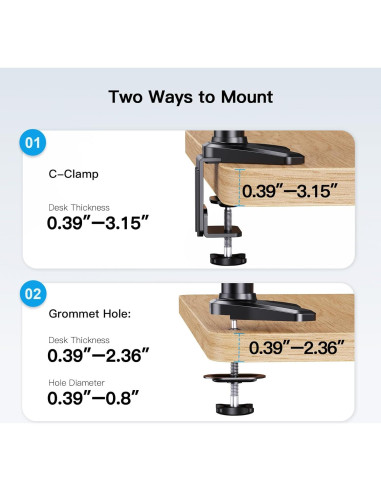 Soporte Triple para Monitores HUANUO HNTS3B hasta 32" (81.28 cm) Negro