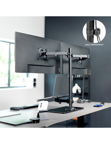 Soporte de Escritorio VIVO para Doble Monitor y Laptop 43.18 cm