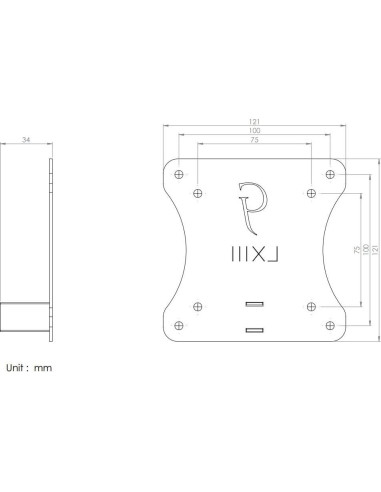 Adaptador VESA Gladiator Joe para Monitores HP 22F 23F 24F 25F 27F