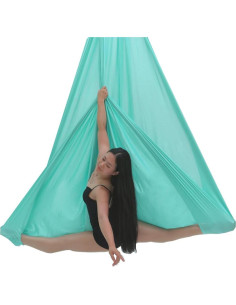 Hamaca de Yoga Aéreo F.Life 6.5 m Nylon Antigravedad Turquesa 2