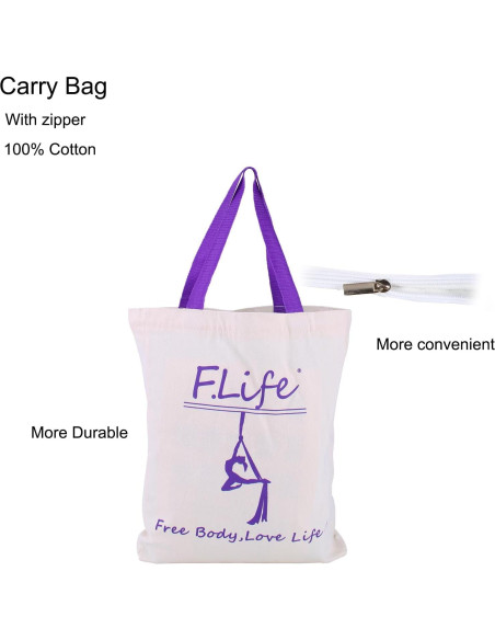 Hamaca de Yoga Aéreo F.Life 6.5 m Nylon Antigravedad Turquesa