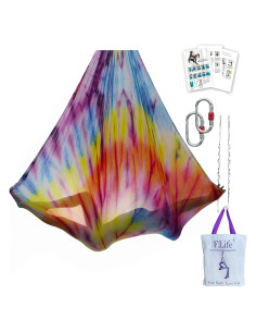 Hamaca de Yoga Aéreo F.Life 5m Nylon Tricot Multicolor