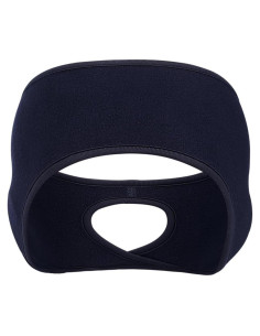 Diadema de mujer con coleta azul, forro polar cálido