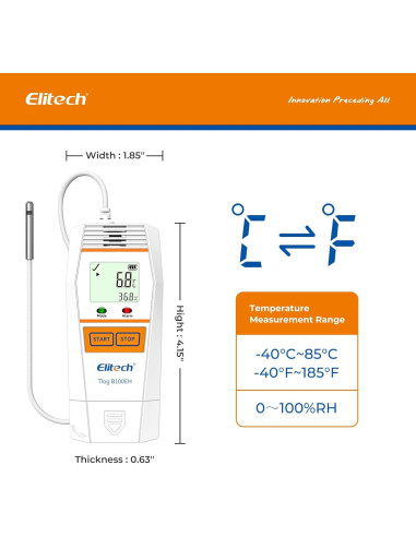 Registrador de Datos de Temperatura Elitech RC-5+ TE USB