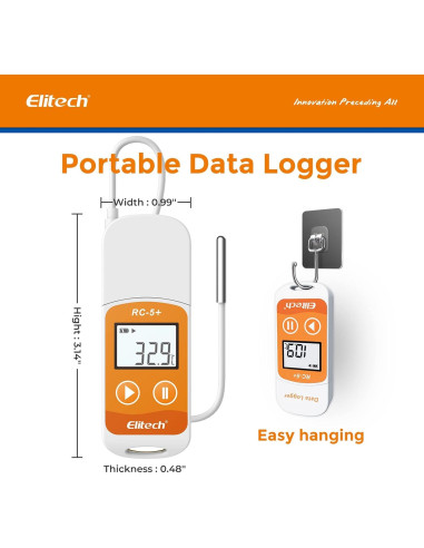 Registrador de Datos de Temperatura Elitech RC-5+ TE USB