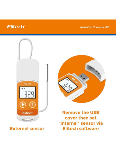 Registrador de Datos de Temperatura Elitech RC-5+ TE USB
