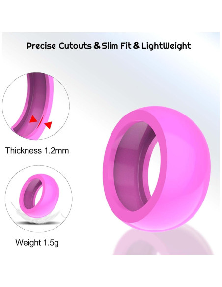 Paquete de 4 fundas de silicona para Oura Ring y Galaxy Ring
