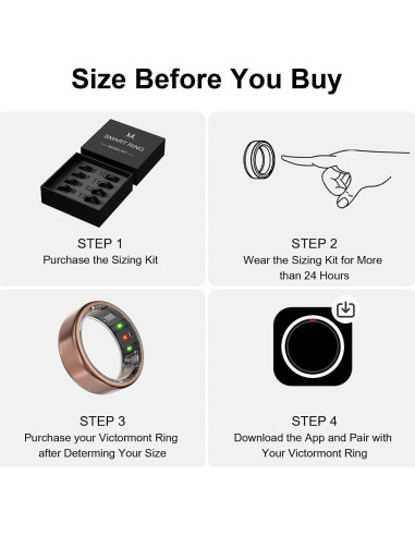 Anillo Inteligente Vic Oro Rosa 7 - Monitor de Salud y Sueño