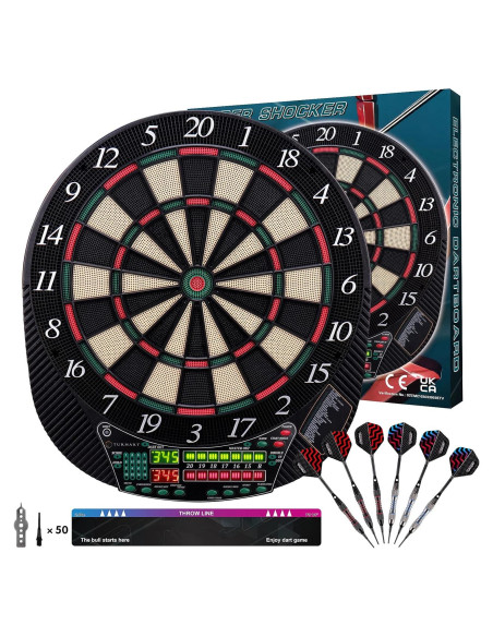 Tablero de Dardos Electrónico Turnart 34.29 cm - 16 Jugadores