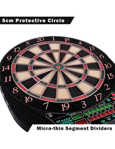 Tablero de Dardos Electrónico Turnart 34.29 cm - 16 Jugadores