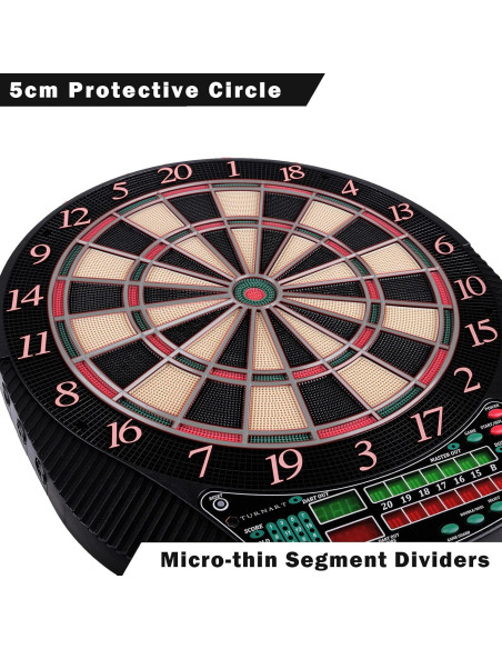 Tablero de Dardos Electrónico Turnart 34.29 cm - 16 Jugadores