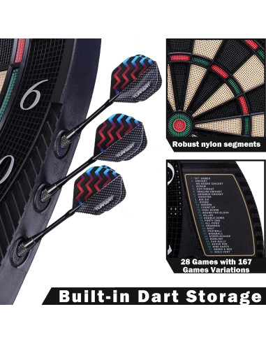 Tablero de Dardos Electrónico Turnart 34.29 cm - 16 Jugadores