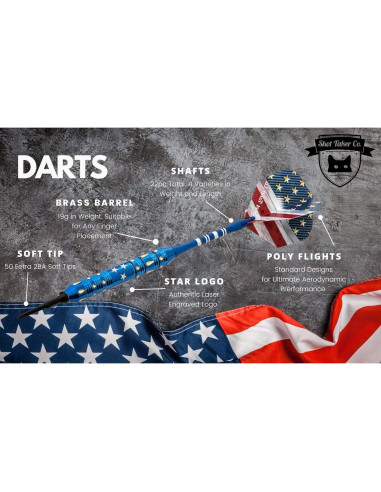 Juego de Dardos Profesionales SHOT TAKER CO. STC - 6 Dardos
