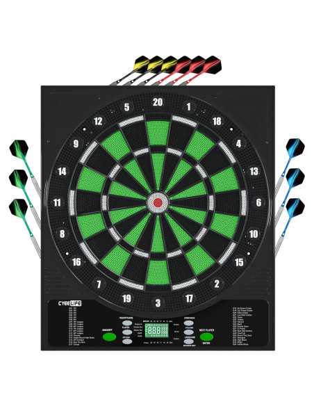 Tablero de Dardos Electrónico CyeeLife con 12 Dardos y Adaptador