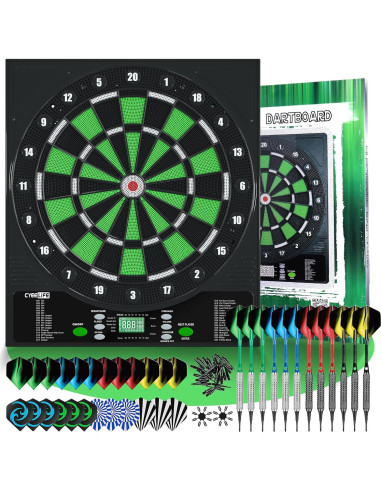 Tablero de Dardos Electrónico CyeeLife con 12 Dardos y Adaptador
