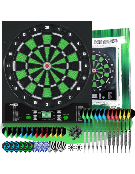Tablero de Dardos Electrónico CyeeLife con 12 Dardos y Adaptador