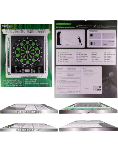 Tablero de Dardos Electrónico CyeeLife con 12 Dardos y Adaptador