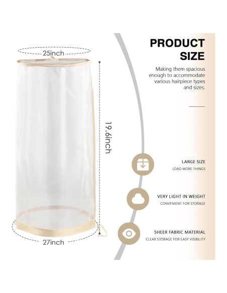 5 Bolsas de Almacenamiento para Pelucas AIHOPESTO - Transpirables