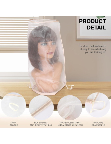 5 Bolsas de Almacenamiento para Pelucas AIHOPESTO - Transpirables