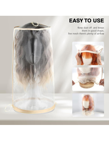 5 Bolsas de Almacenamiento para Pelucas AIHOPESTO - Transpirables