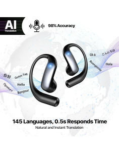 Auriculares Traductores AI Merryking M75 Negro 144 Idiomas 2