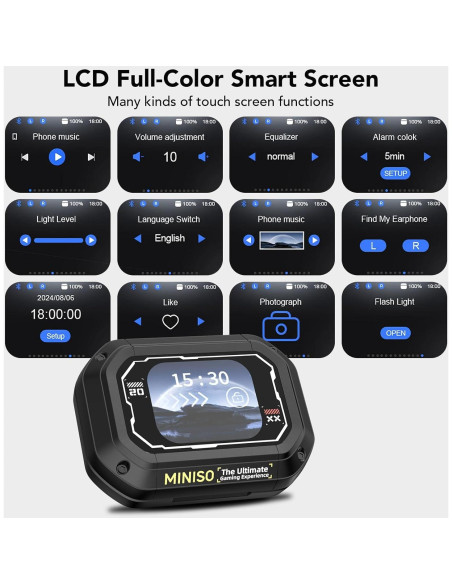 Auriculares de Traducción MINISO M98 Bluetooth 5.4 Negro