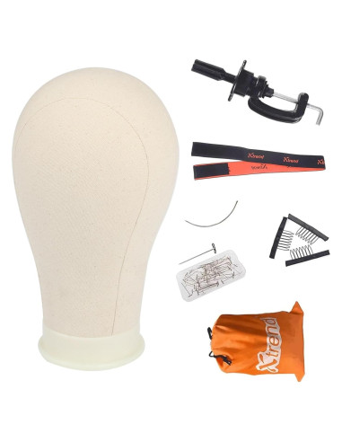 Cabeza de Maniquí de Lona XTREND 56 cm con Soporte para Peluca