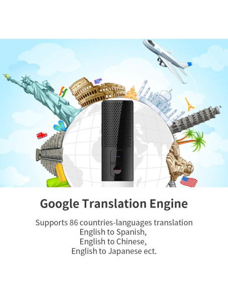 Traductor de Voz Portátil SSK STT01, 86 Idiomas, Bluetooth