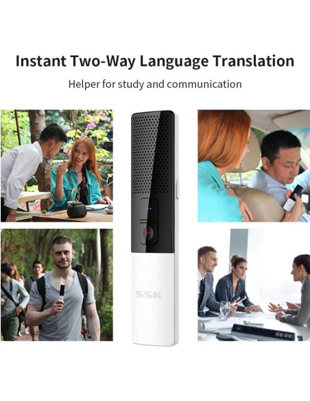 Traductor de Voz Portátil SSK STT01, 86 Idiomas, Bluetooth