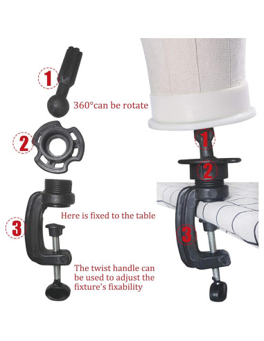 Cabeza de Maniquí de Lona XTREND 56 cm con Soporte para Peluca