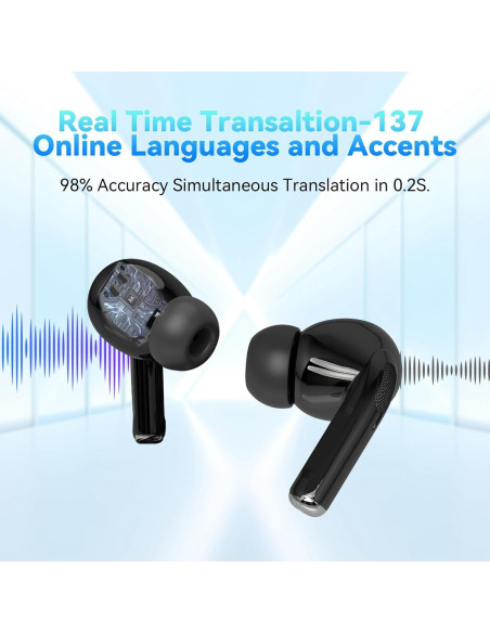 Auriculares Traductores Neyes 3-en-1 Bluetooth Negro