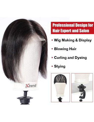 Cabeza de Maniquí de Lona XTREND 56 cm con Soporte para Peluca