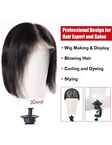 Cabeza de Maniquí de Lona XTREND 56 cm con Soporte para Peluca