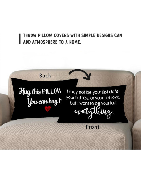 Funda de Almohada Reversible Sufamb 30x50cm Lino Negro