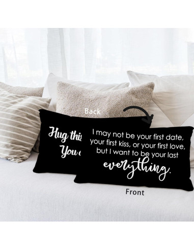 Funda de Almohada Reversible Sufamb 30x50cm Lino Negro