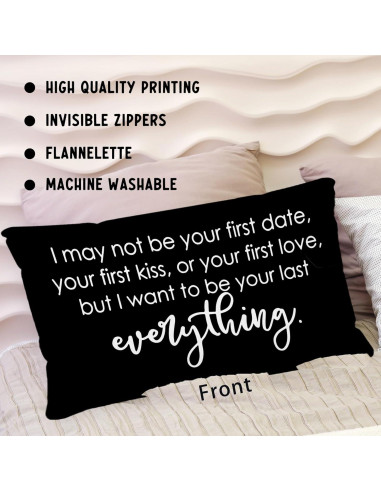 Funda de Almohada Reversible Sufamb 30x50cm Lino Negro