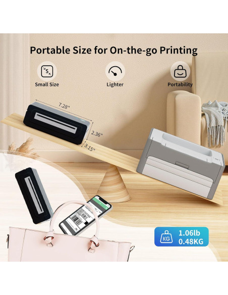 Impresora de Etiquetas Térmicas Gloryang 668BT 4x6 cm Inalámbrica