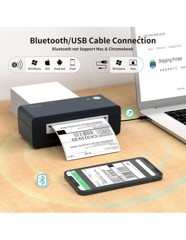 Impresora de Etiquetas Térmicas Gloryang 668BT 4x6 cm Inalámbrica
