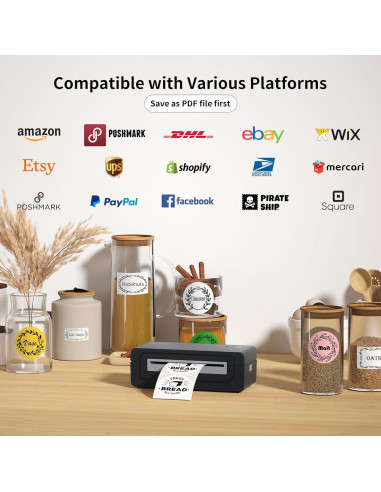 Impresora de Etiquetas Térmicas Gloryang 668BT 4x6 cm Inalámbrica